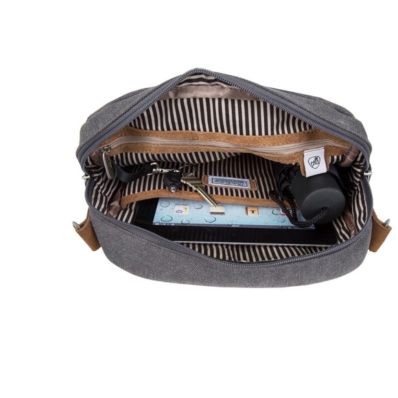 Travelon Heritage Anti-Theft Tour Bag Crossbody, Gray,RFID Travel Purse - Picture 3 of 16